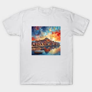 Istanbul Vintage Painting Sunset T-Shirt